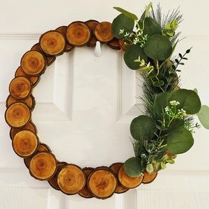 Rustic Winter Cherrywood Wreath Handmade